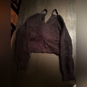 Zaful Women’s Black V-Neck Sweater With Cute Knot in the Back (NEW without tags)